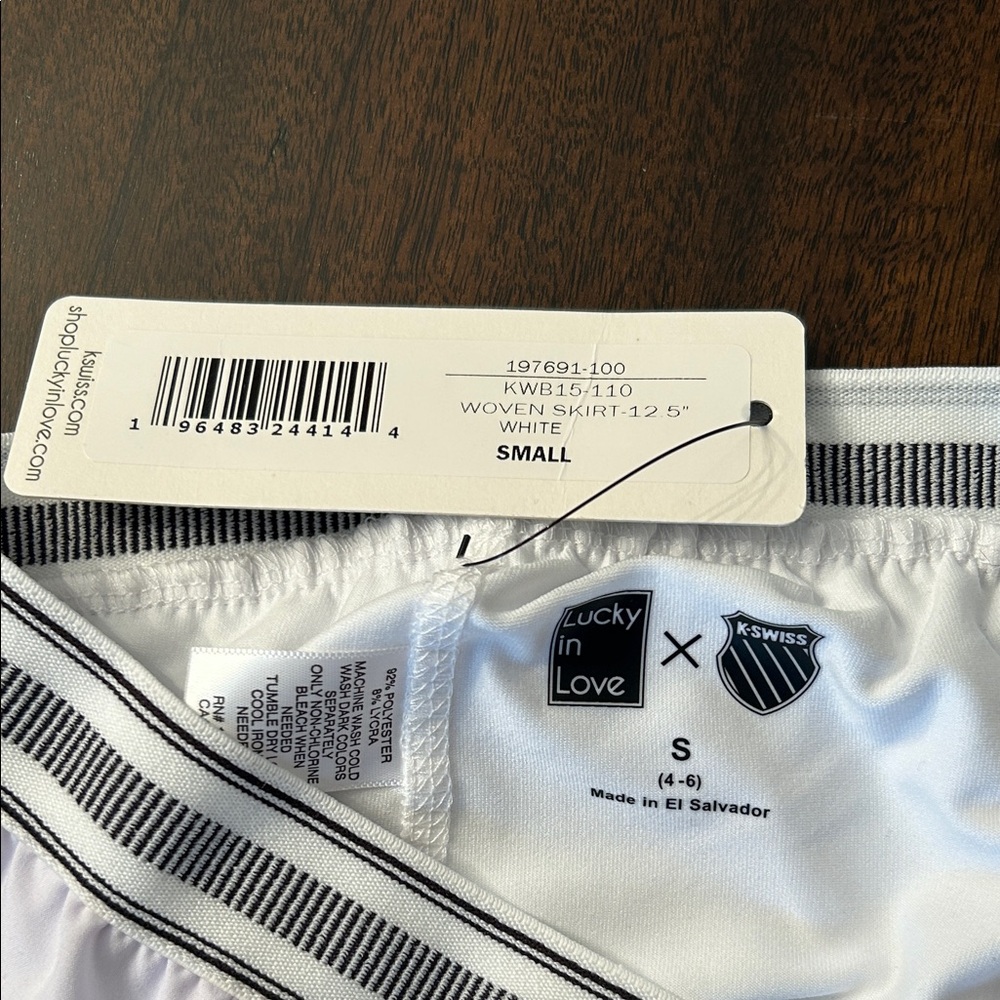 Lucky in Love x K-Swiss White Tennis Skirt with Black Trim - Picture 4 of 5
